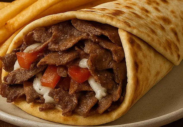 Regular Beef Donair at Pizza Talks & Donair in Edmonton, AB